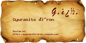 Gyurasits Áron névjegykártya
